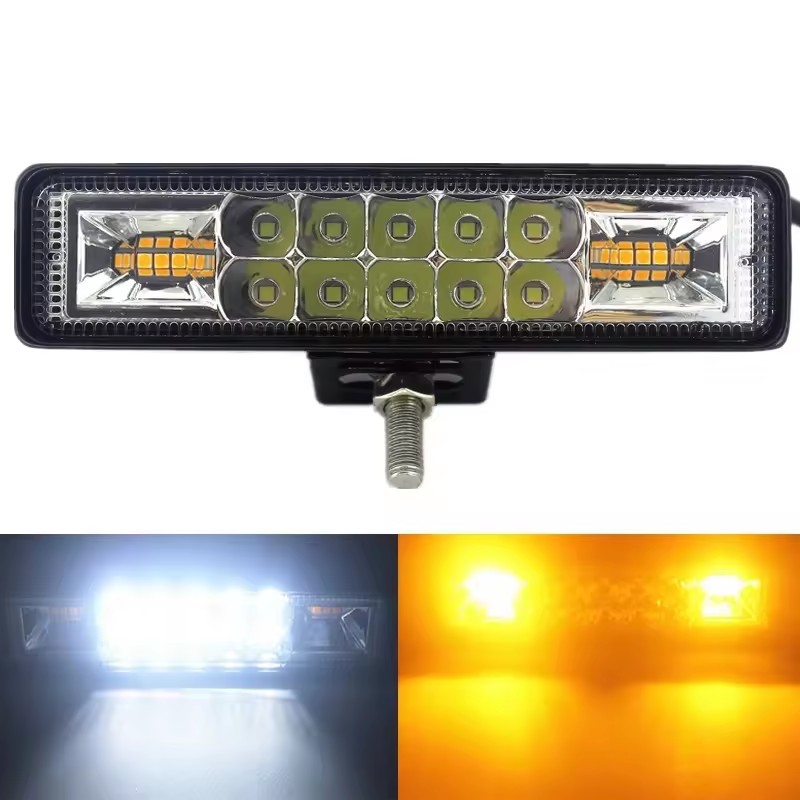 6inch 48W Strobe Flash LED Work Light Bar Combo Beam White Yellow Dual color Car led work lamp For Atv Suv Truck Trailer Jeep